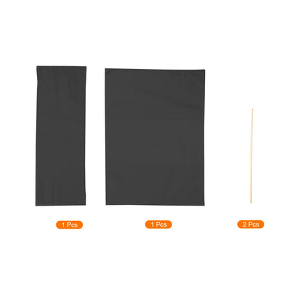 PATIKIL Director Chair Accessories Set, Makeup Artist Chair Canvas Replacement Kit with 2 Round Sticks, Black
