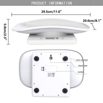 Multi-Function Digital Pet Scale for Small Animals Rabbit Hamsters Parrot,Large LCD Display Electronic Scales Weight Up to 10kg Capacity Pet Weighing Scale With Comfortable Curving Platform