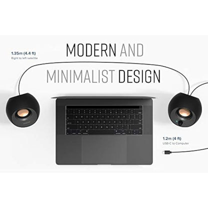 CREATIVE Pebble V3 Minimalistic 2.0 Desktop Speakers with USB Audio, Clear Dialog Enhancement, Bluetooth 5.0, 8W RMS with 16W Peak Power (Black)