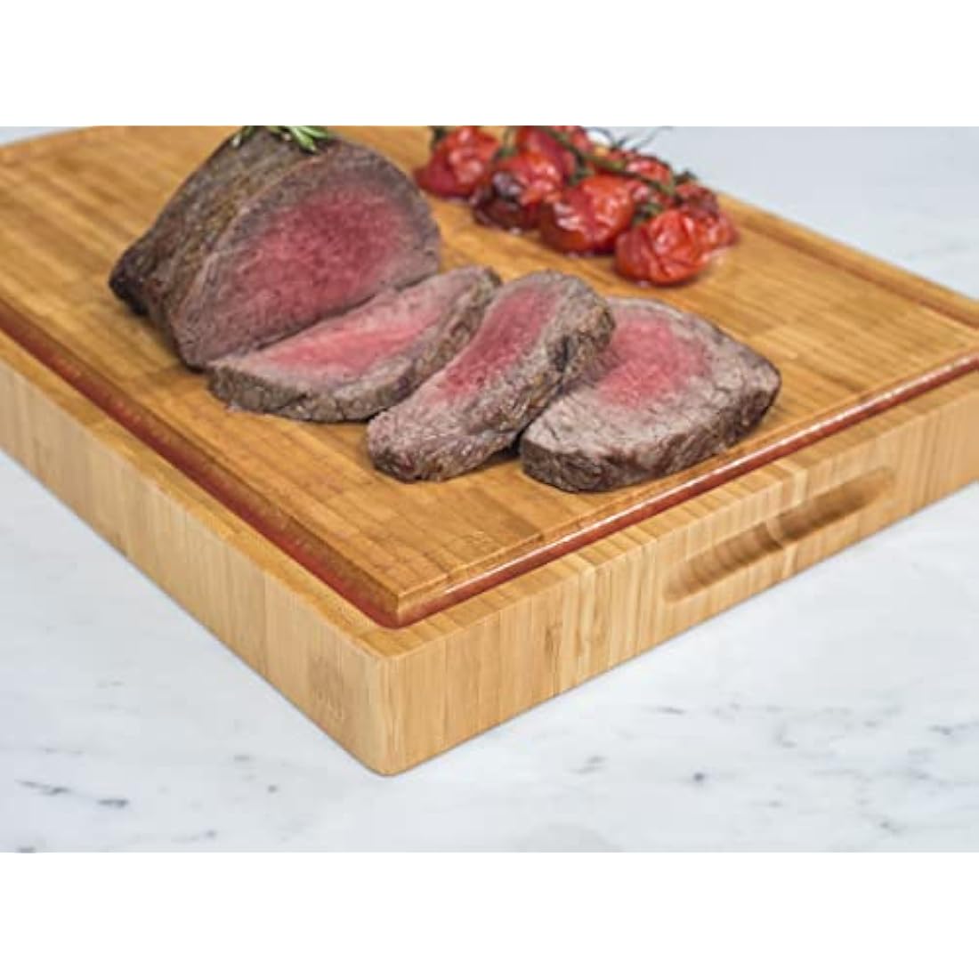 Dehaus® Deluxe Bamboo Chopping Board - Premium Wooden Cutting Boards - Large End Grain Wood Butchers Block for Kitchen - Extra Thick Bread Block - Non Toxic - Size M, 35 x 25 x 3 cm