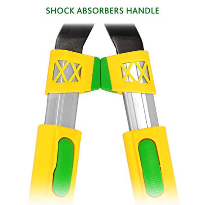 GR?NTEK Telescopic Hedge Shears Q-32, Adjustable 680-825 mm, Teflon Coated and Extra Hardened Blade, Anti-Slip Handles with Anti Shock Buffer