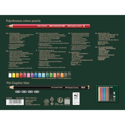 Faber-Castell Art & Graphic Polychromos Colour Pencil, Gift Set, Mixed Media Multicoloured, Polychromos Gift Set, For Art, Craft, Drawing, Sketching, Home, School, University, Colouring