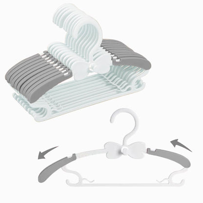 WJWSKI Children's Clothes Hangers for Baby Born, Baby Clothes Hangers, Pack of 20 Stackable Clothes Hangers with Trouser Stands