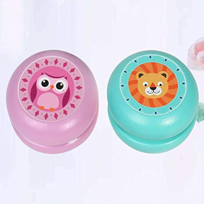 2pcs Yoyo Toys Kids Lovely Cartoon Animal Pattern Yoyo Toys Classic Fun Children Random Style