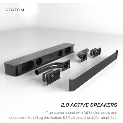 AZATOM Soundbar with Built-In Subwoofer | 120W Surround Sound, Bluetooth & Remote Control | Optical, AUX, RCA, Touch Buttons | Perfect for Home Theatre or Gaming setups Studio Pulse 2