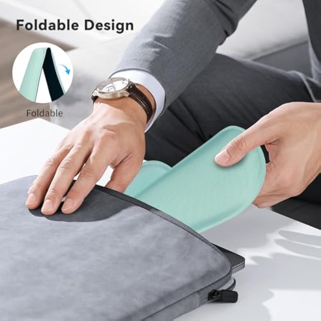 ZIBLY Wrist Rest Keyboard and Mouse Set - Non-Slip Ergonomic Wrist Cushion Support Pad - Easy Typing, Pain Relief – Premium Silky Gel Memory Foam for Work from Home Gaming Computer Laptop