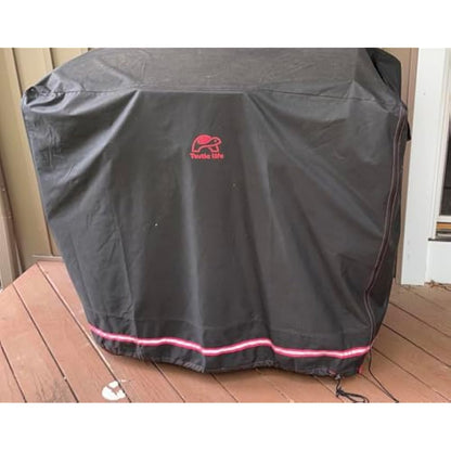Turtle Life BBQ Grill Cover, 46 Inch Heavy Duty Waterproof Barbecue Gas Grill Covers for Flat Top Griddle, Anti-Fading Cover for 3-4 Burner Gas BBQ Grill, Black，120x60x100cm