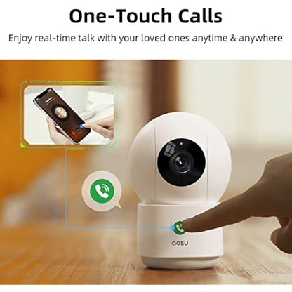 AOSU 2K Indoor Cameras 2-Pack – Plug-In WiFi Nanny Cam for Baby & Pets, Motion, Night Vision, Two-Way Audio