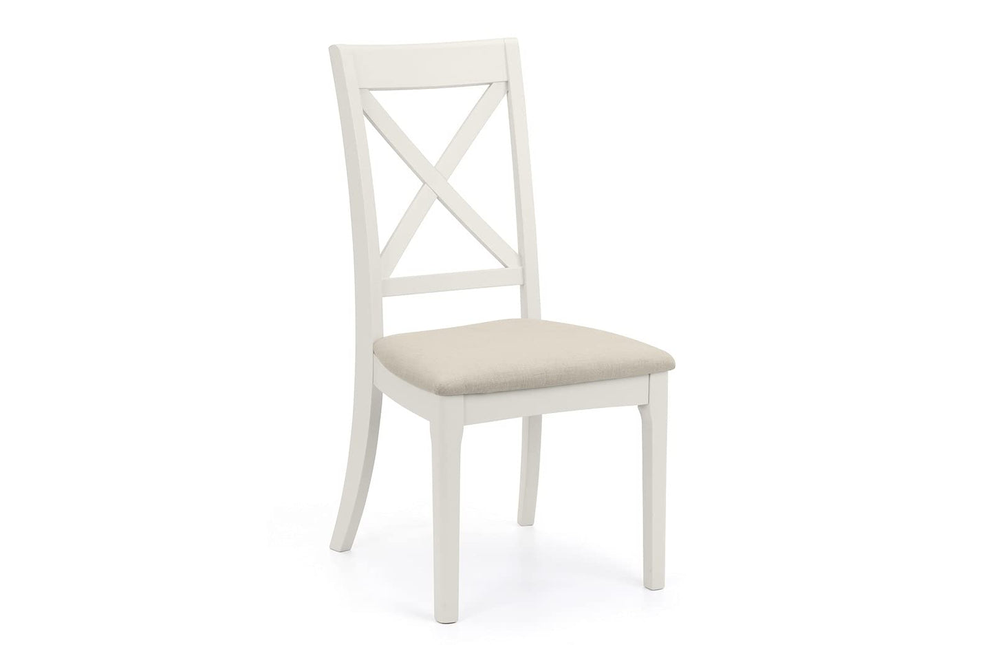 Julian Bowen Provence Dining Chairs, Set of 2, Ivory - H98 x W58 x D48cm