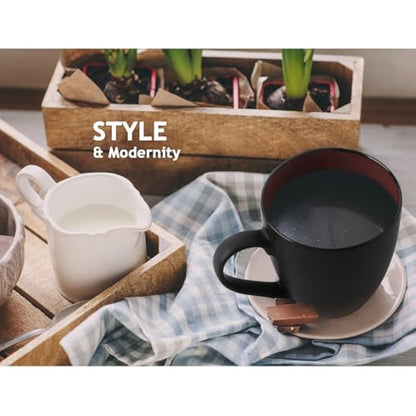 MIAMIO - 6 x 350 ml Stoneware Coffee Mug/Cup Set - Le Papillon Collection (Mixed)