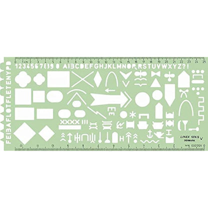 Linex NATO 1374S Troop Stencil Characters According to APP-6A 275 x 125 mm Green