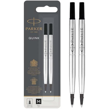 Parker Rollerball Pen Refills | Medium Point | Black QUINK Ink | 2 Count