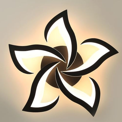 Comely Modern LED Ceiling Light, 60cm 60W 6750LM LED Chandelier, Modern Flower Acrylic Lamp for Bedroom, Living Room, Warm White Light 3000K, Black