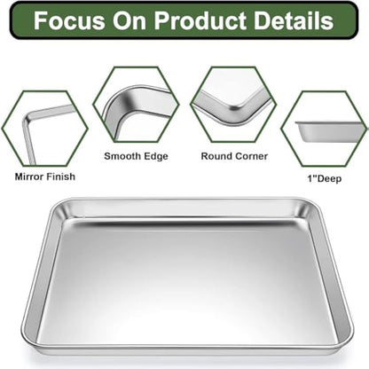 Baking Sheet Tray Cooling Rack with Silicone Mat Set, Stainless Steel Cookie Pan for Oven, Set of 9 (3 Sheets + 3 Racks + 3 Mats), Warp Resistant & Heavy Duty Easy Clean