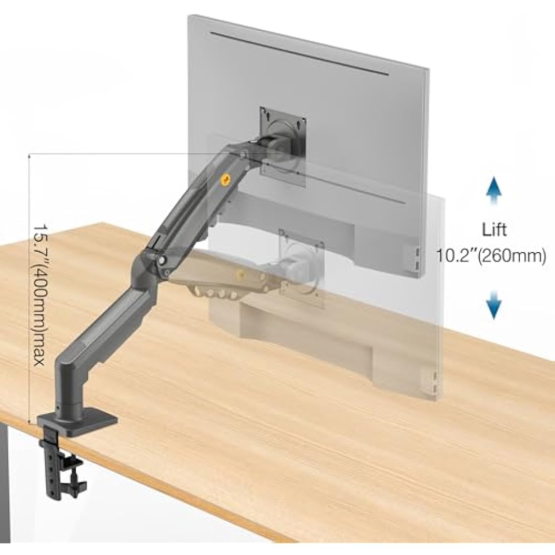 NB North Bayou Monitor Arm Desk Mount for 17-30 Inch Computer Screens, Monitor Mount Load Max 9 kg VESA 75 & 100 mm F80