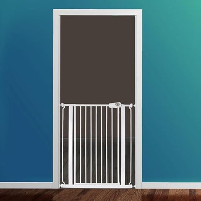 Safetots Extra Tall Narrow Metal Safety Gate Pressure Fit, 68.5cm - 75cm, White, 104cm in Height, Extra Tall Stair Gate, Tall Baby Gate, Easy Installation
