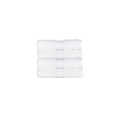 Christy Renaissance 4 Face Cloths Set | White | 100% Egyptian Cotton | Luxuriously Soft and Super Absorbent | 675 GSM | 4 Wash Cloth Flannels
