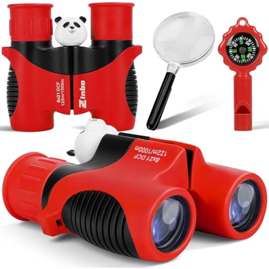 Binoculars for Kids, Toys for 3-12 Year Old Girls and Boys, Bird Watching Hiking 4 5 6 7 8 9 10 Year Old Girl Boy Christmas Birthday Gifts, Outdoor Toys for Kid Set with Magnifying Glass & Compass