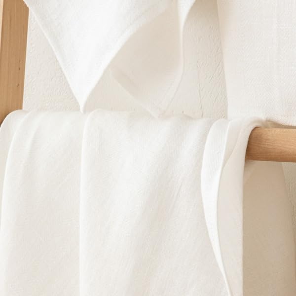 LinenMe 33 x 50 cm Linen Lara Guest Towels, Set of 2, White