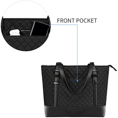 KROSER Laptop Tote bag 15.6 Inch Large Shoulder Bag Lightweight with USB Charging Port Water-repellent Nylon Computer Tote Bag Women