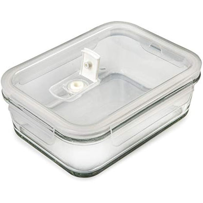 [5-Pack] Food Prep & Storage Glass Containers with Lids - Airtight Glass Meal Prep Containers Reusable (880 Millilitres - 1 Compartment)