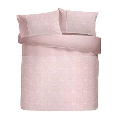 Serene Blossom-Jacquard Duvet Cover Set, Blush Pink, Super-King