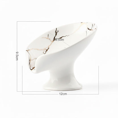 Urban London Premium Punch-Free Ceramic Soap Dish Self Draining Soap Dish for Shower Ceramic Soap Holder for Bathroom Kitchen Modern Bathroom