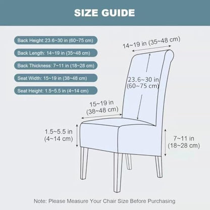CMAKER Velvet Dining Chair Covers, Stretch Large Chair Slipcovers, Spandex High Back Chairs Cover Elastic Washable Removable XL Chair Protector,Set of ４,Light Gray