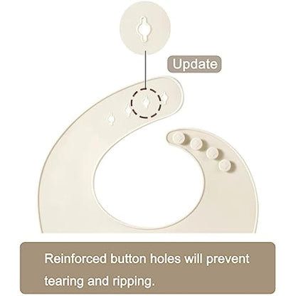 PandaEar 3 Pack Silicone Bibs for Babies & Toddlers, Waterproof Baby Bibs 6-12-18 months for Weaning, BPA Free Adjustable Baby Feeding Bib with Large Pocket Food Catcher