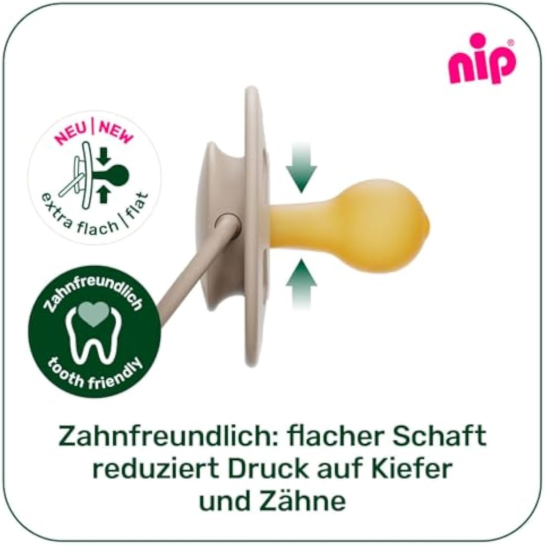 nip Round Shape soothers 0-6, Pack of 4 Black & White, from Birth, Glow in The Dark, Made in Germany