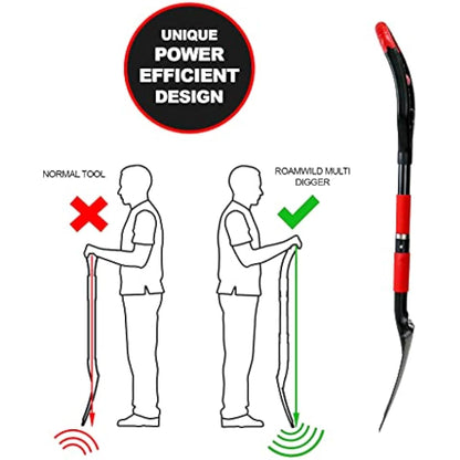 Roamwild Multi-Digger Garden Digging Tools – Fibreglass Light Weight Gardening Tools With Unique Dual Soft AIR Light Grip Technology