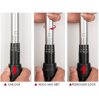 Awang Torque Wrench Set - 1/2-Inch Drive Click, Dual-Direction Adjustable, 25-220Nm