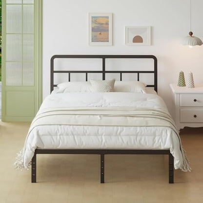 Lutown-Teen Super King Bed Frame 6ft with Curved Headboard, Heavy Duty Metal Bed Frames Super King Size with Steel Slats, 36 cm High, Ample Storage Underneath, Noise Free, Easy Assembly, Black