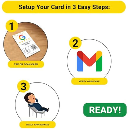 7 Social Tap Cards | Review QR Code | Contactless Review Card | NFC Tap Card | Unlimited Use NFC Cards