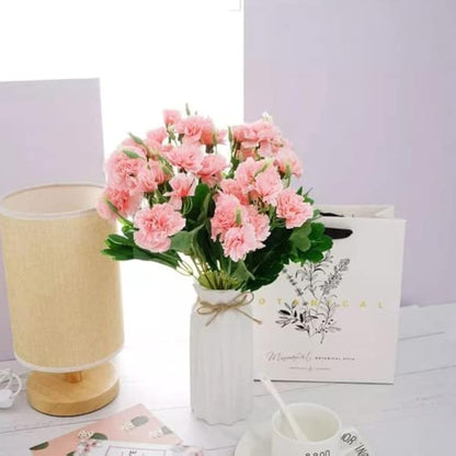Corkwaw 40 Heads Artificial Carnations,Silk Hydrangea Bouquet Decoration Plastic Plant Suitable for Photo Props Family Party Home Decoration Bridal Wedding Bouquet Decoration (Light Pink)