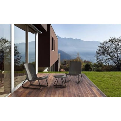Keter Rio Patio Set, Table and Chairs - Graphite/Grey