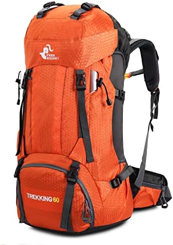 Bseash 60L Waterproof Hiking Camping Backpack with Rain Cover, Lightweight Outdoor Sport Travel Daypack Rucksack for Climbing Skiing