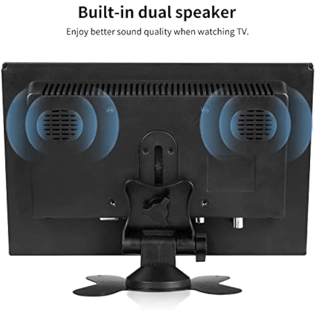 AISHICHEN CCTV Monitor - 10.1 inch, Mini, 1024X600, 60Hz, 5ms, Built-in Speakers, Portable w/VGA/AV/HDMI/BNC/USB Input, Raspberry Pi Monitor w/Remote Control