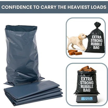 Calzette Large Heavy Duty Rubble Sacks Bags - Garden Waste Strong Bin Bag for Builders Gardening 100μm for Household - Garden - DIY – Builders