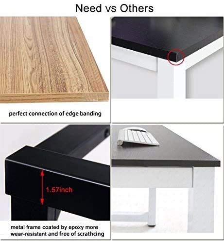 sogesfurniture Folding Table Office Study Writing Desk Computer PC Laptop Table Workstation Dining Gaming Table, No Install Needed, 100x60x75cm