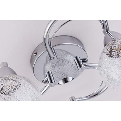 AUROLITE AL1033 BOLLA 3xG9 LED Semi Flush Ceiling Light, Polished Chrome Finish, 12W, Warm White (3000K), Ideal for Living Room, Bedroom, Kitchen, and Hallway