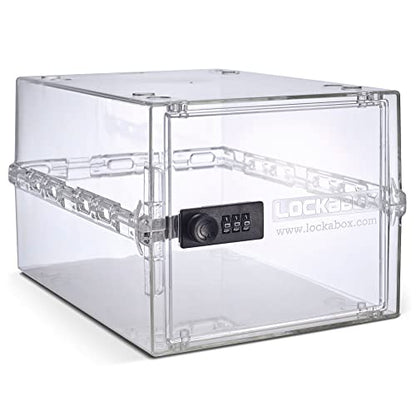 Lockabox One Crystal | Premium Lockable Storage Box | 10 Litre Combination Lock Box For Food, Medicine & Home Safety | BPA-Safe
