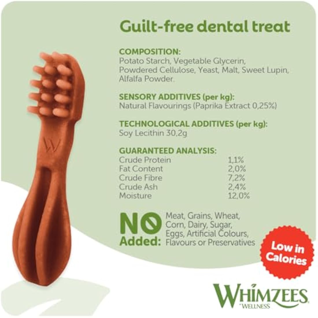 WHIMZEES By Wellness Toothbrush, Natural and Grain-Free Dog Chews, Dog Dental Sticks for Small Breeds, 24 Pieces, Size S