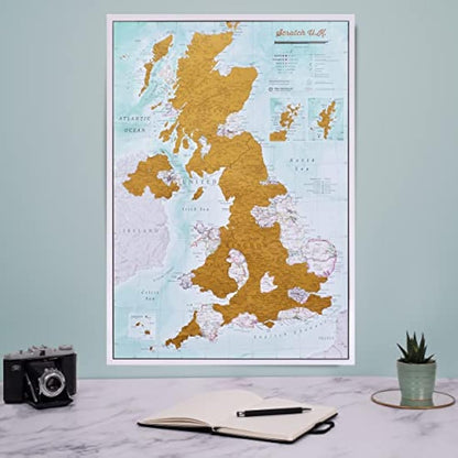 Scratch The World® Travel Map - Scratch Off World Map Poster + Bonus UK Scratch - Maps International - 50 Years + of map Making - Most Detailed Map Gift