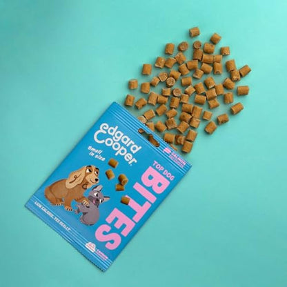 Edgard Cooper Natural Dog Treats - Salmon and Chicken Top Dog Bites (Small) - (15 x 50g bag), Grain Free, High in Protein & fresh meat, full of essential amino acids for healthy insides