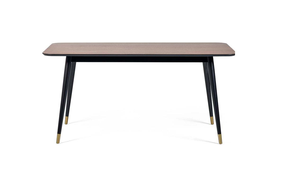 Julian Bowen Findlay Dining Table, Walnut Effect & Black - H75xW160xD90cm