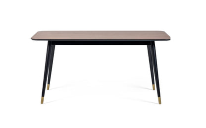 Julian Bowen Findlay Dining Table, Walnut Effect & Black - H75xW160xD90cm