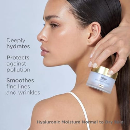 ISDIN Isdinceutics Hyaluronic Moisture Cream (Normal/Dry Skin) 50ml | Lightweight hyaluronic acid facial cream for normal to dry skin