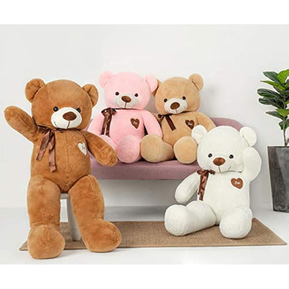 YunNasi Giant Teddy Bear Big Teddy Bear Large Stuffed Animal Toy Plush Teddy Doll With Love Heart and Ribbon (39 Inches/100cm, Pink)