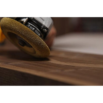 Kutzall Original Shaping Dish - Fine, 4-1⁄2" (114.3mm) Dia. X 7⁄8" (22.2mm) Bore - Woodworking Angle Grinder Attachment for DeWalt, Bosch, Milwaukee, Makita. Abrasive Tungsten Carbide, DW412O230